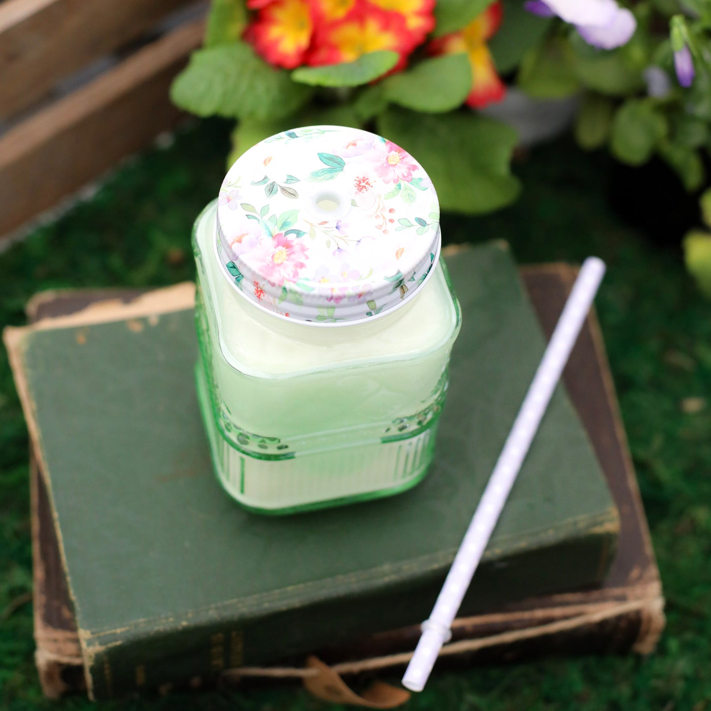 Pressed Glass Mason Jar