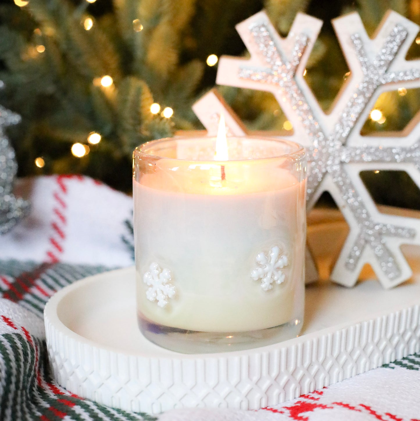 Iridescent Snowflake Old Fashioned Glass