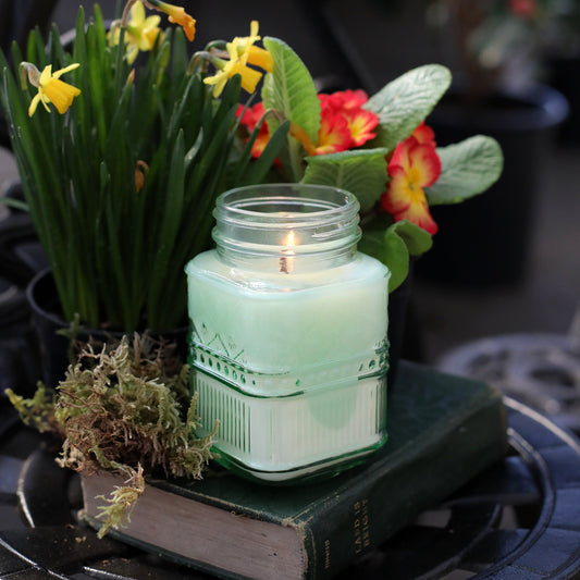 Pressed Glass Mason Jar
