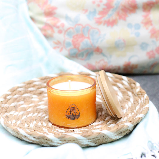 Peach Pressed Glass Tumbler