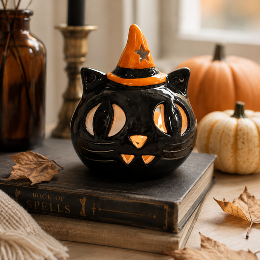 Halloween Cat Tea Light Set
