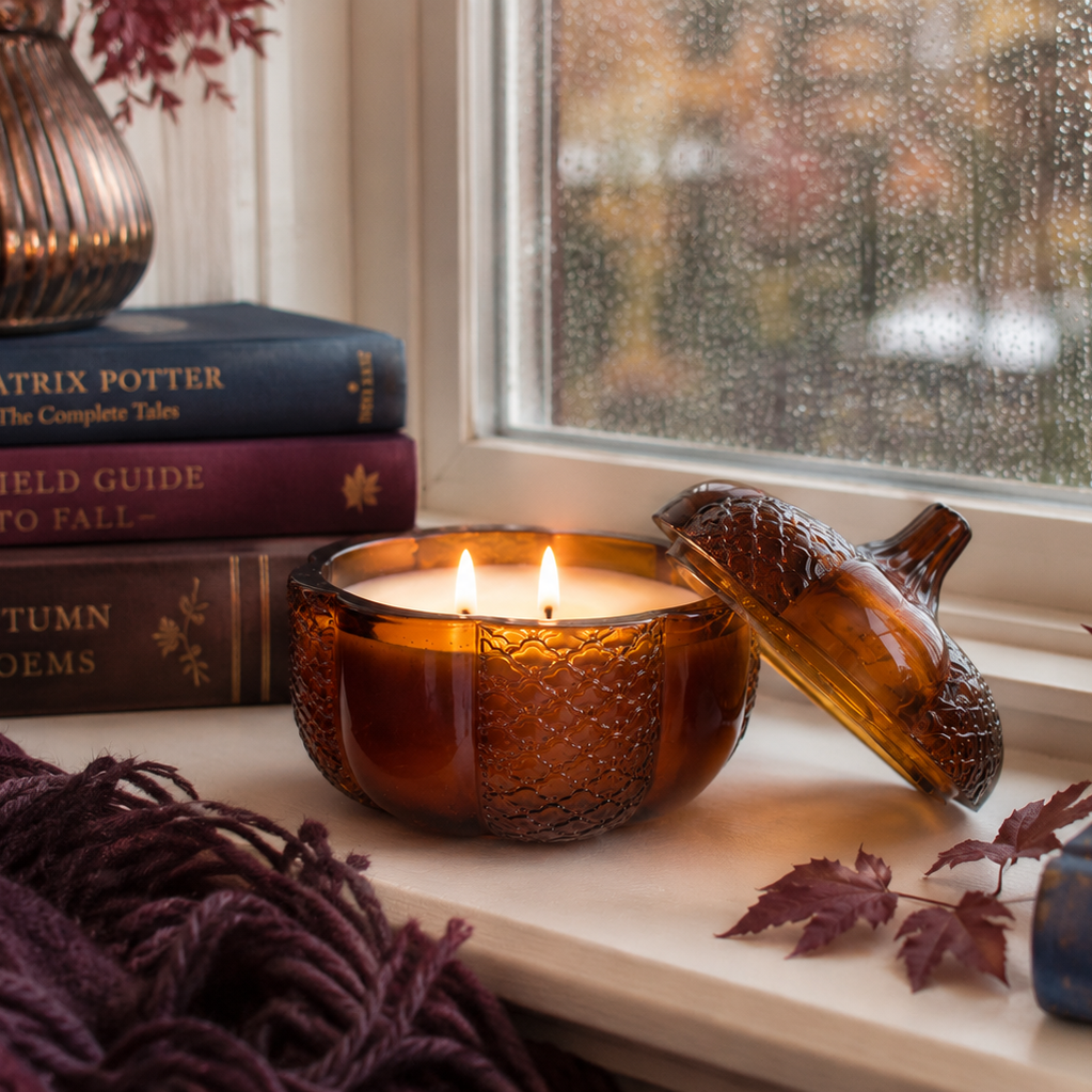 Heriloom Amber Glass Pumpkin